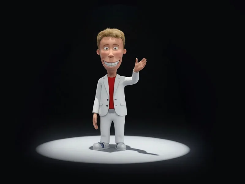 Oliver Pocher standing next to his stylised digital 3D avatar